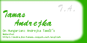 tamas andrejka business card